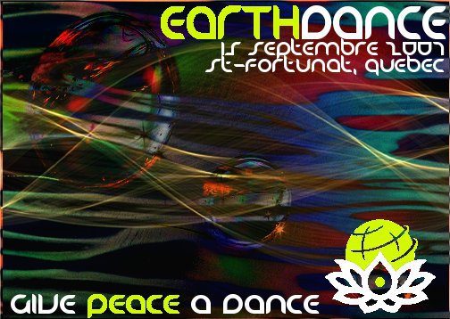 Earthdance, 15 septembre 2007, Saint-Fortunat : « give peace a dance ». Avant le Donjon.