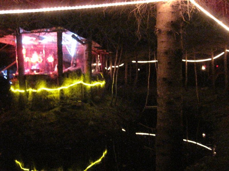 La première scène en forêt, sous ses lumières, été 2010.